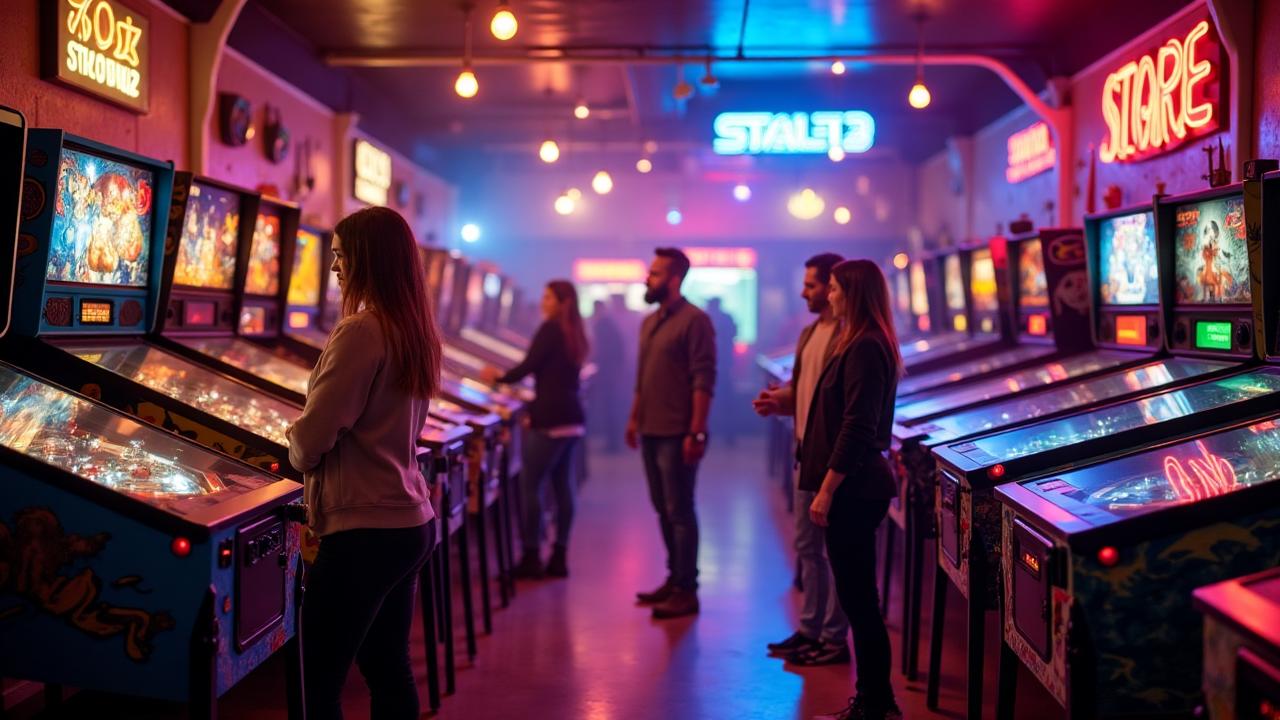 Nöjda kunder spelar flipper på Flipperklubben i Västerås